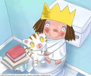 Puzzle Η Μικρή Πριγκίπισσα με Puss γάτα